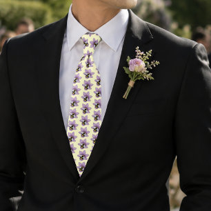 Hummellavender-Blume Gelb Krawatte