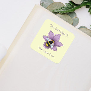 Hummellavender-Blume Gelb Quadratischer Aufkleber