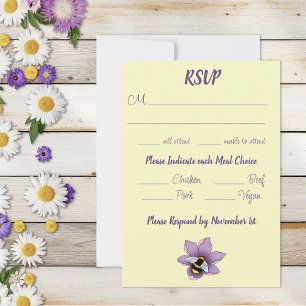Hummellavender-Blume Gelb RSVP Karte