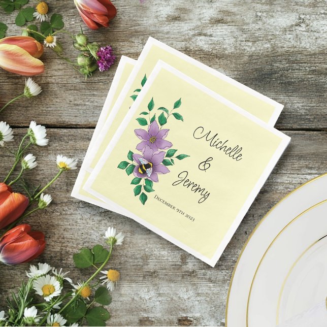 Hummellavender-Blume Gelb Serviette (Von Creator hochgeladen)