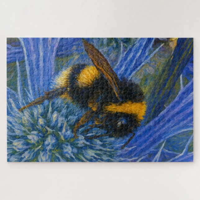 Hummeln auf blauem Fleck Puzzle (Horizontal)