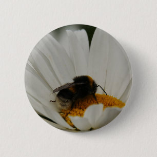 Hummeln auf Blume Abzeichen Button