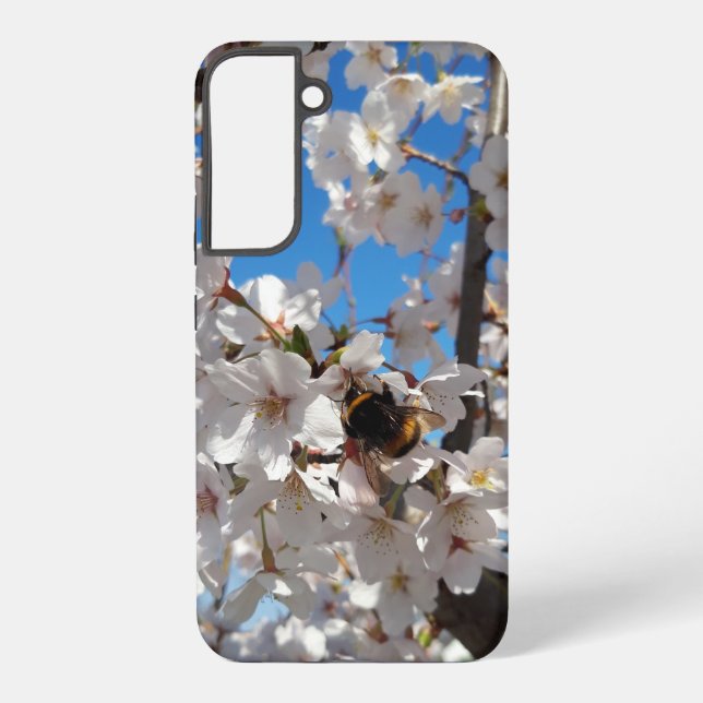 Hummeln auf der Blüte der Wildkirsche Samsung Galaxy Hülle (Rückseite)