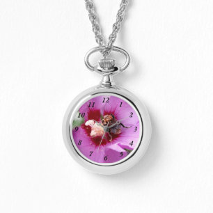 Hummeln auf Hibiskus Blume Armbanduhr