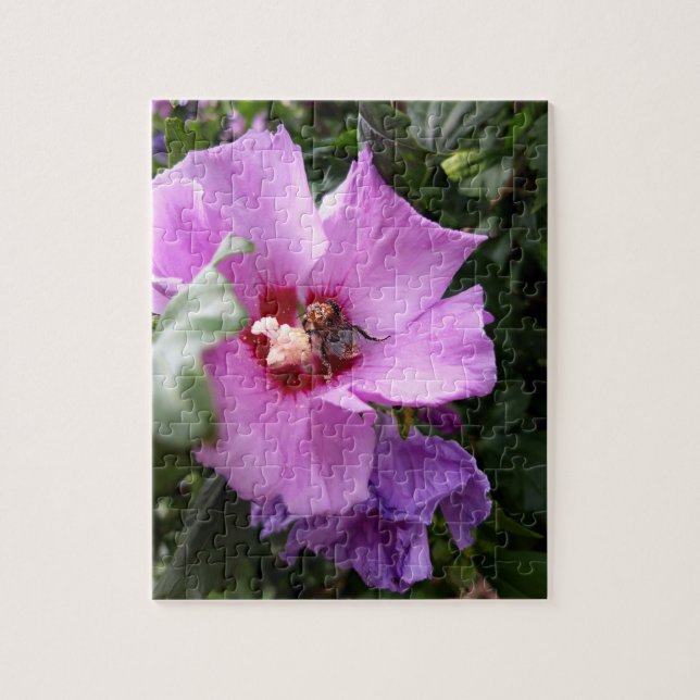Hummeln auf Hibiskus Blume Puzzle (Vertikal)
