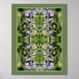 Hummeln auf Lila Blume Nah Abstrakt Poster