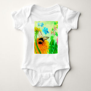 Hummeln auf Löwenzahn Baby Strampler