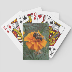 Hummeln auf Tagetes-Blüte Spielkarten