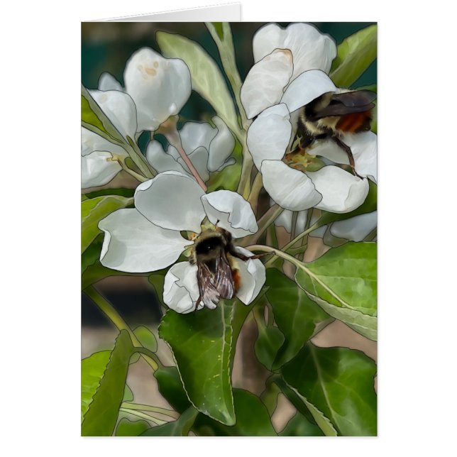 Hummeln & Blüten - 5" x 7" Art Card (Vorne)