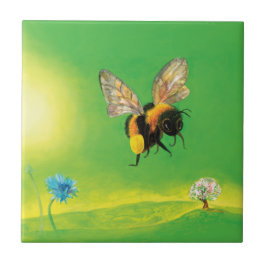 Hummeln, die über die Wiese fliegen Fliese