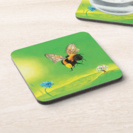 Hummeln, die über die Wiese fliegen Getränkeuntersetzer