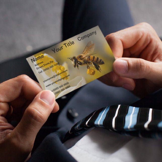 Hummeln-Gelbe Blume Alle von Pollen bedeckt Visitenkarte (Von Creator hochgeladen)