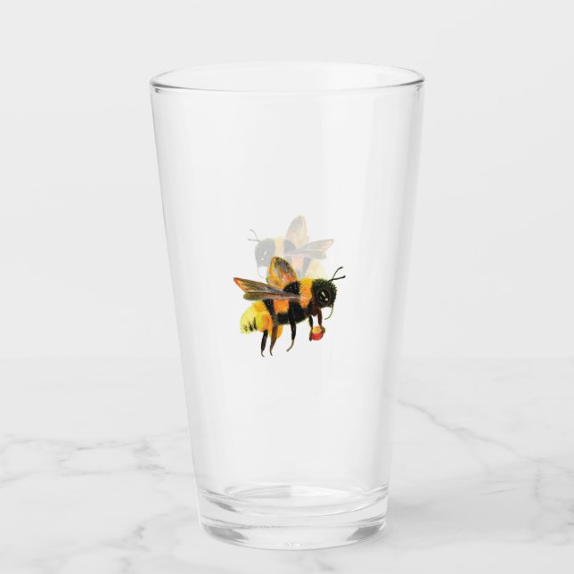 Hummeln mit Pollen Glas (Vorderseite)