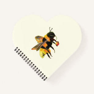 Hummeln mit Pollen-herzenförmiges Notebook Notizbuch