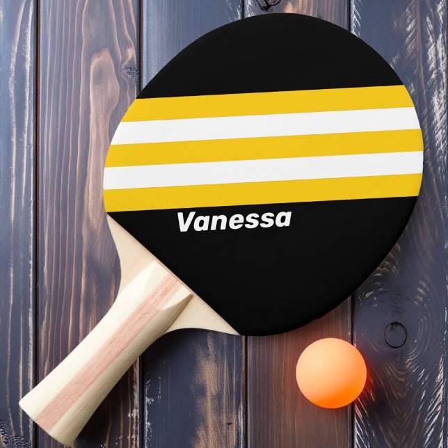 Hummeln Nostalgische Streifen mit Namen Tischtennis Schläger (Von Creator hochgeladen)
