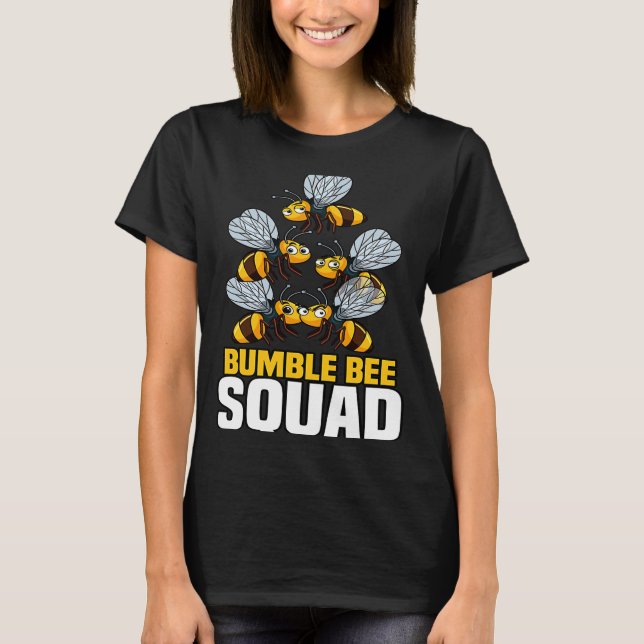 Hummeln-Quad-Blume-Pollinator-Stingers-Biene T-Shirt (Vorderseite)