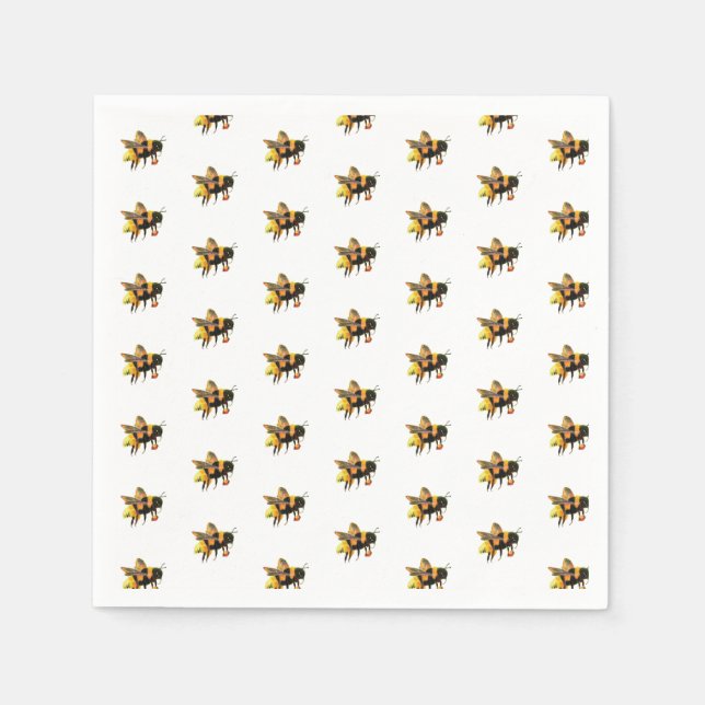 Hummeln sammeln Nektar und Pollen Serviette (Vorderseite)