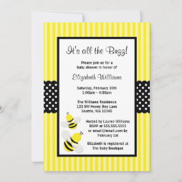 Hummeln Stripte Dots Kinderdusche Einladungen