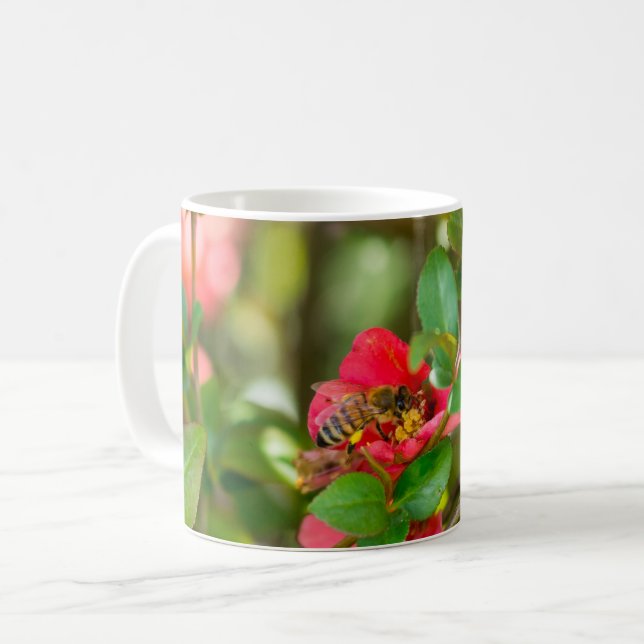 Hummeln- und Azalea-Tasse Kaffeetasse (Vorderseite Links)