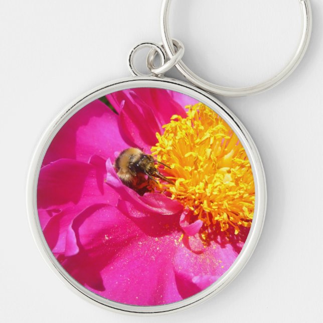 Hummeln und Peony Schlüsselanhänger (Vorne)