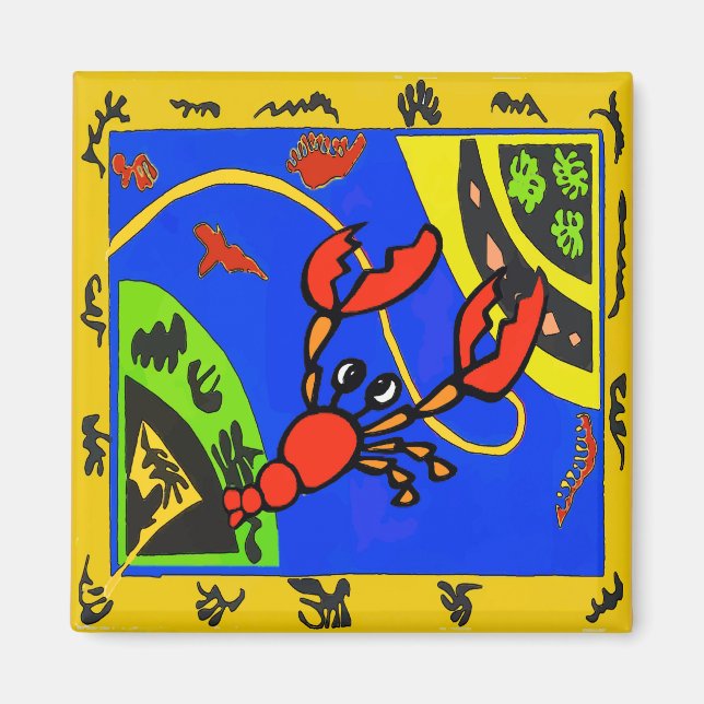 Hummer, Abstrakte Krebse, Matisse Magnet (Vorne)