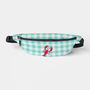 Hummer auf blauem Gingham Bauchtasche
