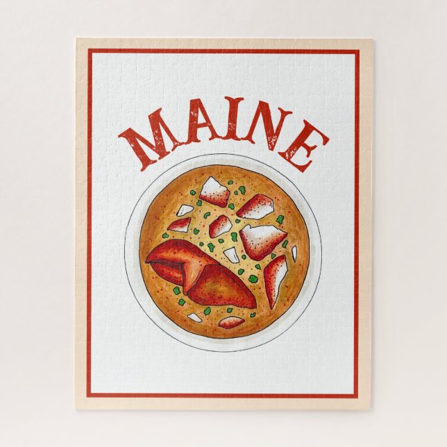 Hummer Bisque Suppe Meeresfrüchte Kochen Maine ME Puzzle (Vertikal)