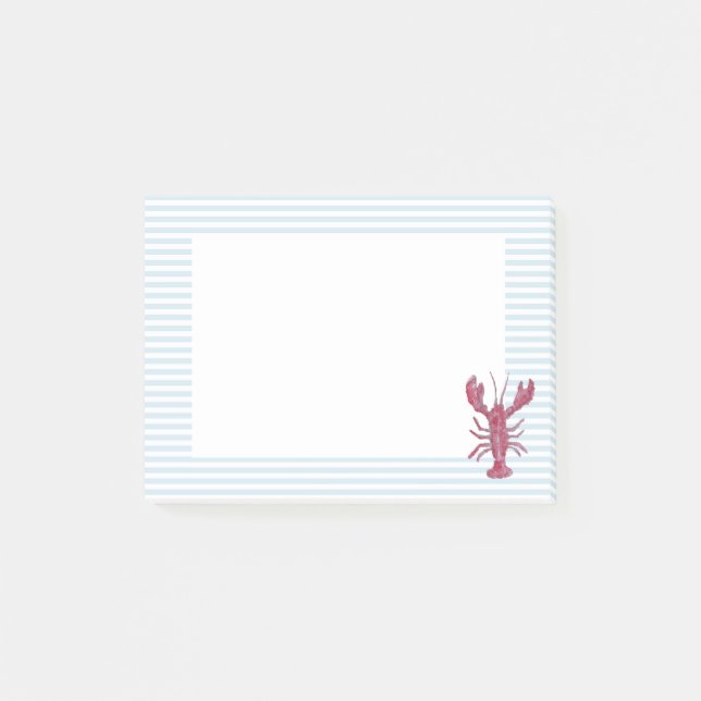 Hummer Blaue Striche Preppy Post-it Notiz (Vorderseite)