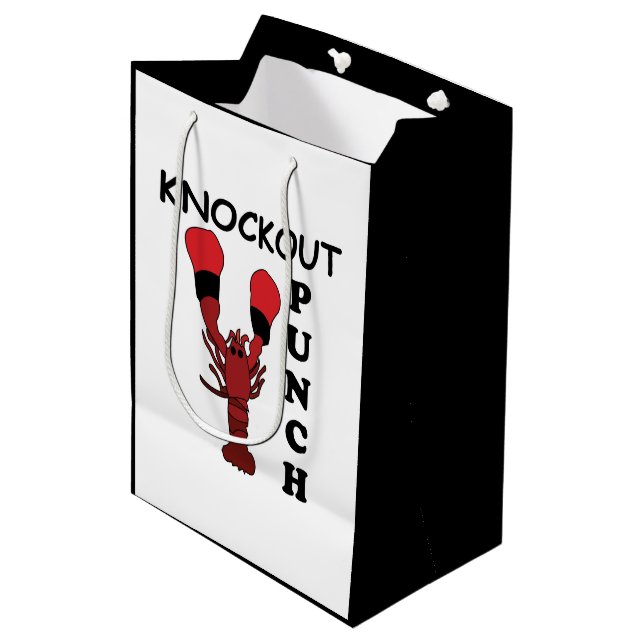 Hummer Boxen Knockout Punch Mittlere Geschenktüte (Vorderseite Schrägansicht)