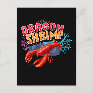 Hummer Cartoon Charakter Drache Garnele Banner Des Postkarte