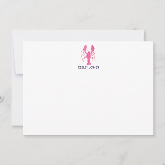 Hummer Coastal Chic Personalisiert Flat Note Card Mitteilungskarte (Vorderseite)