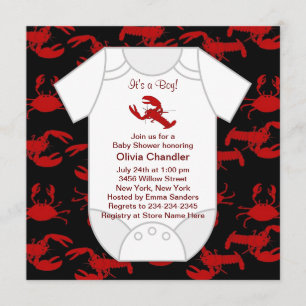 Hummer Crawfish Babydusche Einladung