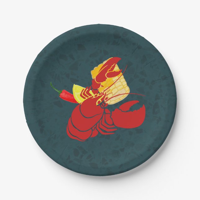 Hummer Crawfish Crawfish Boil Summer Party Pappteller (Vorderseite)