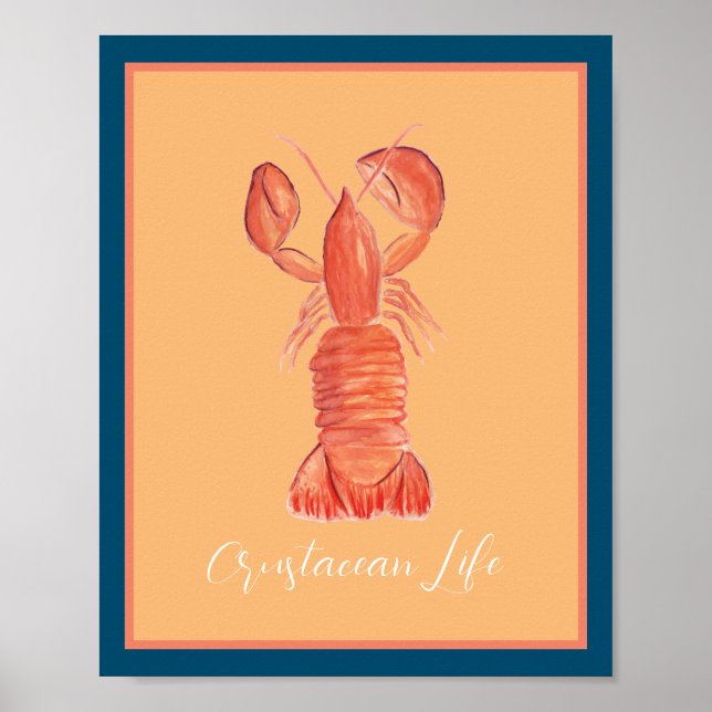 Hummer Crawfish Crustacean Poster (Vorne)