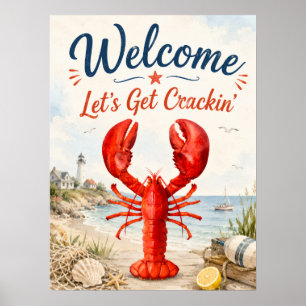 Hummer Crawfish-Kochparty Willkommen Poster