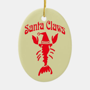 Hummer Crayfish Santa Claws, Text bearbeiten Keramik Ornament