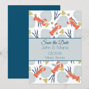 Hummer Crustacean Beach Sand Dollars Botanisch Einladung