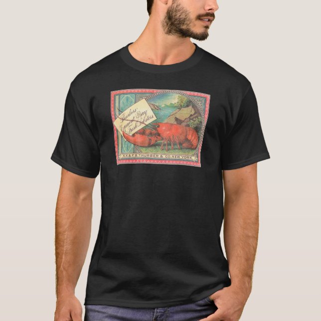 Hummer - Etikett der Vintagen Lebensmittelkiste T-Shirt (Vorderseite)