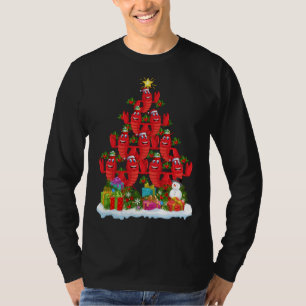 Hummer Fisch Weihnachtsbaum Licht Weihnachtsfeier T-Shirt