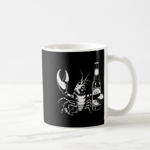 Hummer Flusskrebs hält Bierflasche Lustiger Flussk Kaffeetasse