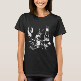 Hummer Flusskrebs hält Bierflasche Lustiger Flussk T-Shirt