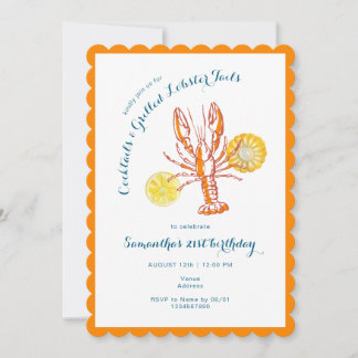 Hummer-Grillspezialitäten GRILLEN Seafood Summer B Einladung