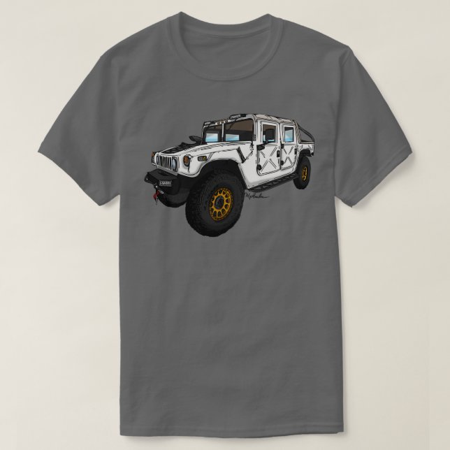 Hummer H1 mit Methodenrädern  T-Shirt (Design vorne)