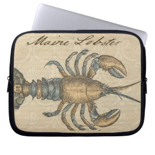 Hummer Illustration Antik Maine Meeresfrüchte Laptopschutzhülle