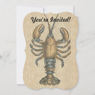 Hummer-Illustration Antique Maine Seafood Einladung