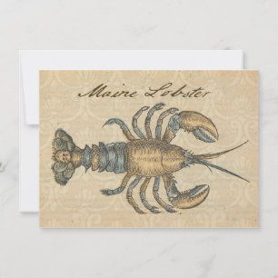 Hummer-Illustration Antique Maine Seafood Einladung