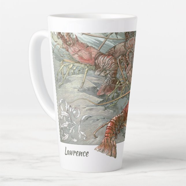 Hummer im Ozean, Vintager Jugendstil Milchtasse (Linke Ecke)