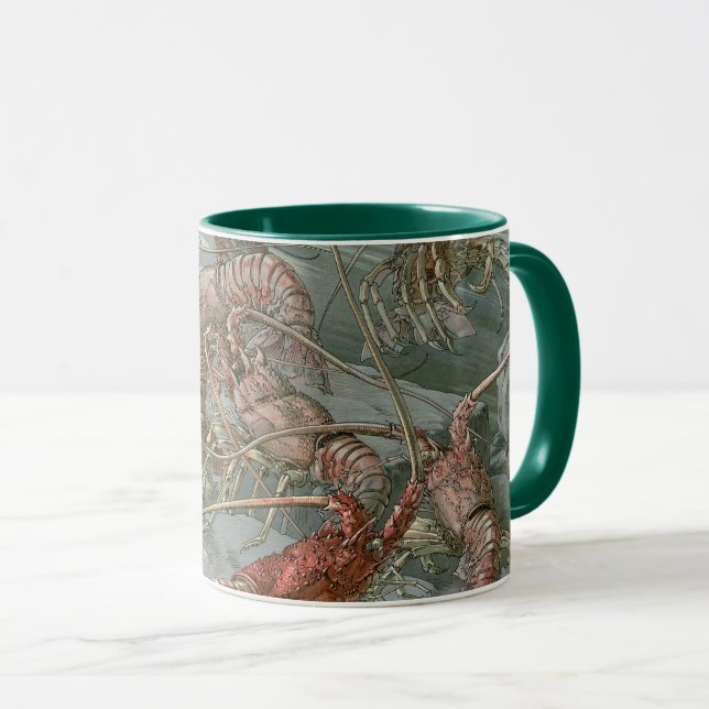Hummer im Ozean, Vintager Jugendstil Tasse (VorderseiteRechts)