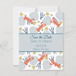 Hummer Krustentier Strand Sanddollars Botanisch Postkarte