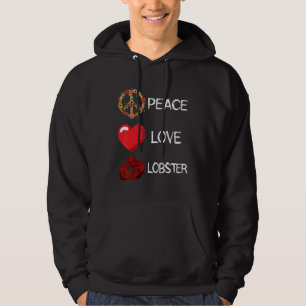 Hummer Liebe Frieden Herz Red Lobster Meeresfrücht Hoodie